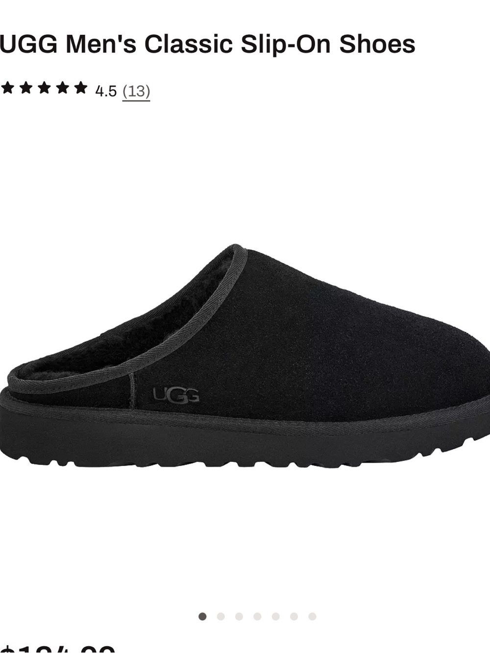 UGG Men's Classic Slip-On Shoes Slippers Men’s 12 $125 Retail Black Cozy